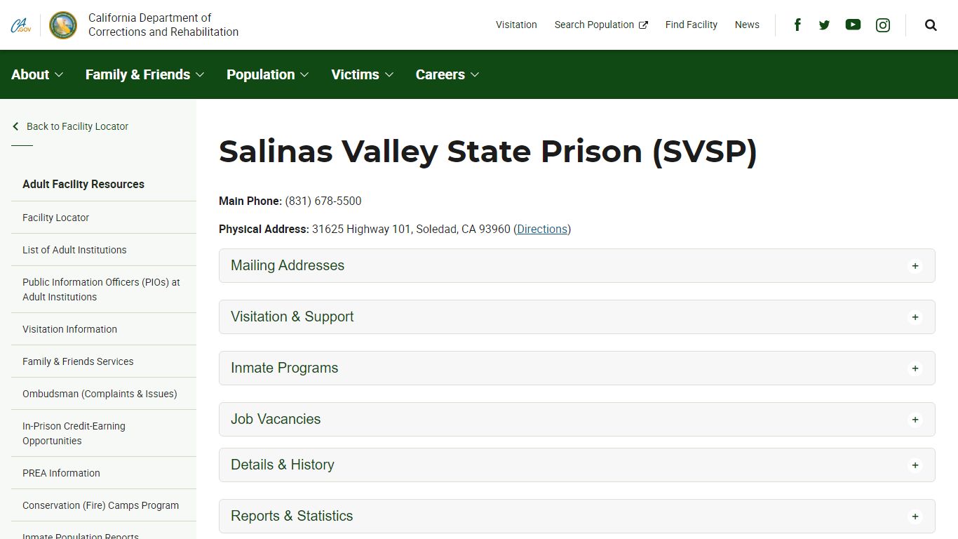 Salinas Valley State Prison (SVSP) - California Department of ...