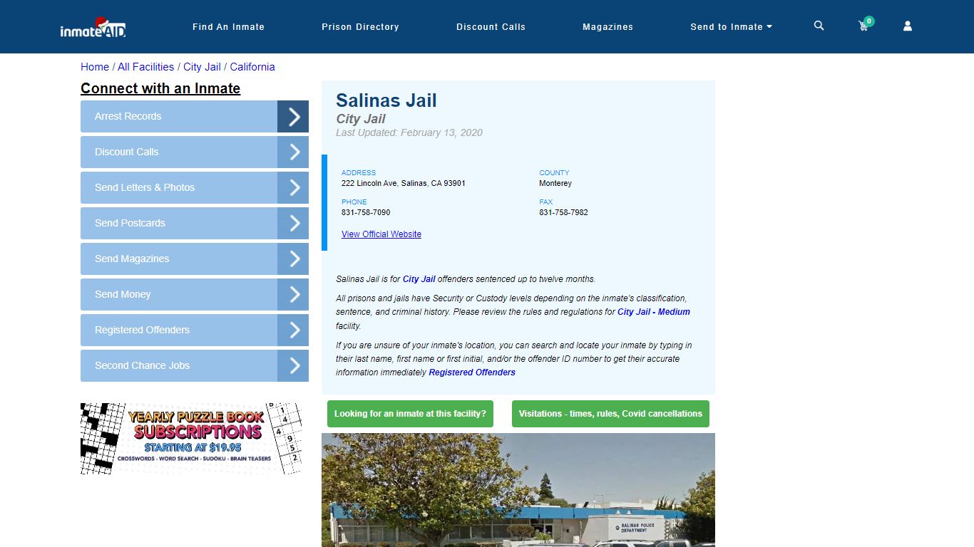 Salinas Jail | Inmate Locator